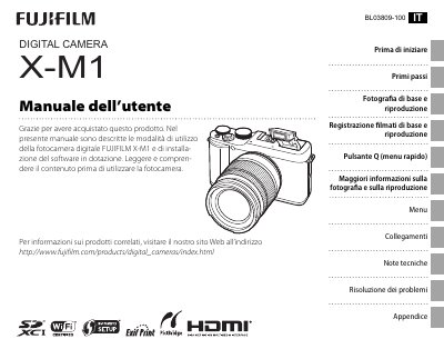 Fujifilm X-M1 Digital Camera User Manual - cover page