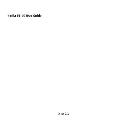 Nokia E5-00 User Guide - cover page