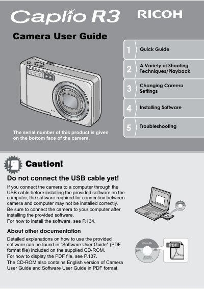 Ricoh Caplio R3 Camera User Manual