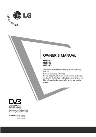 LG M1994D Owner's Manual - cover page
