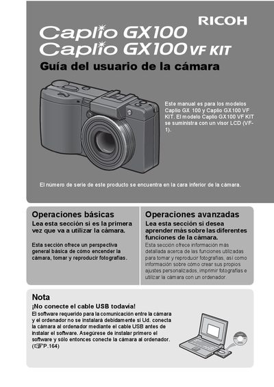Ricoh Caplio GX100 User Manual - cover page