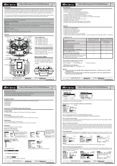 FrSky Taranis Q X7/X7S ACCESS User Manual - cover page