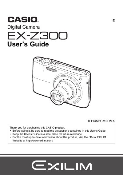 Casio EX-Z300 Digital Camera User's Guide - cover page
