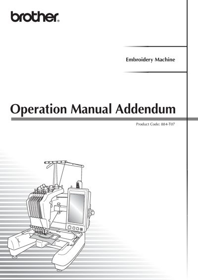 brother 884-T07 sewing-machine Manual - cover page