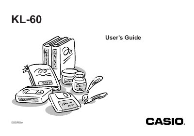 Casio KL-60 Label Printer User Manual - cover page