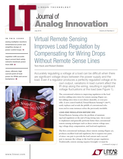 Linear Technology LT4180 Virtual Remote Sensing Controller Application Note - cover page