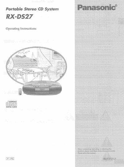 Panasonic RX-DS27 Portable Stereo CD System Operating Instructions - cover page