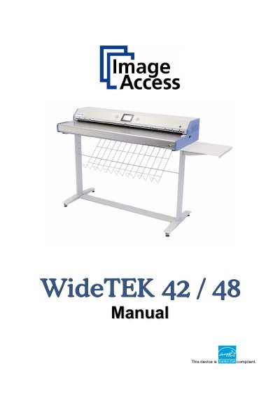 Image Access WideTEK 42/48 Scanner Operation Manual
