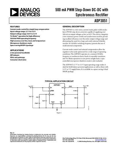 Analog Devices ADP3051 Handbook