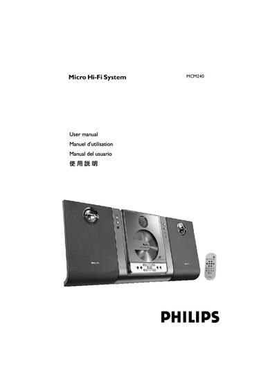 Philips MCM240 Micro Hi-Fi System User Manual - cover page