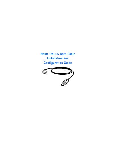 Nokia DKU-5 Data Cable Installation and Configuration Guide - cover page