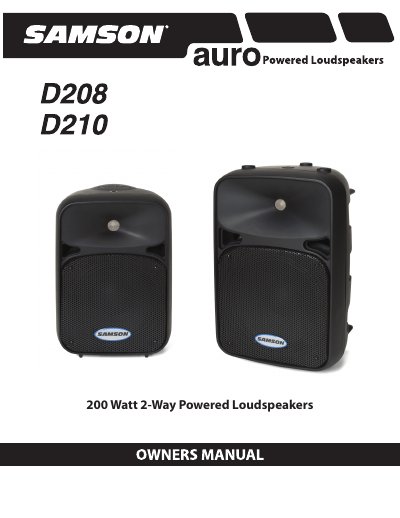 Samson D208/D210 Powered Loudspeakers Owner's Manual - cover page