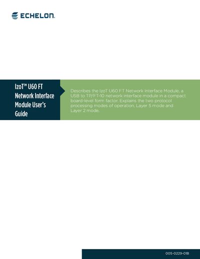 IzoT U60 FT Network Interface Module User’s Guide - cover page