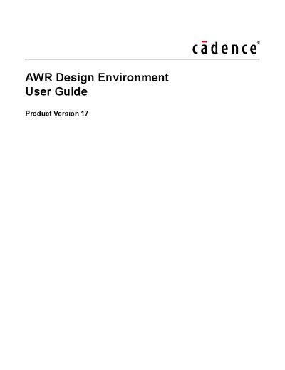 Cadence AWR Design Environment User Guide