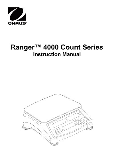 OHAUS Ranger 4000 Count Series Instruction Manual - cover page