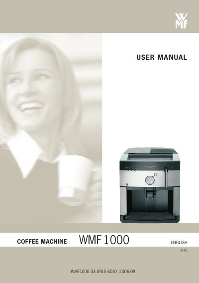 WMF WMF1000 Coffee Machine User Manual - cover page
