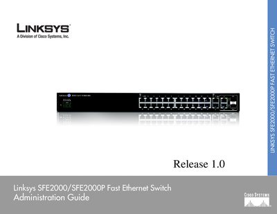 Linksys SFE2000/SFE2000P Fast Ethernet Switch User Manual - cover page
