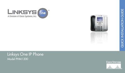 Linksys PHM1200 IP Phone Quick Installation Guide - cover page