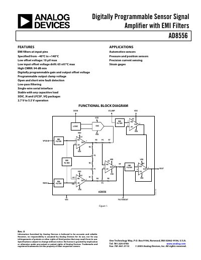 Analog Devices AD8556 Digitally Programmable Sensor Signal Amplifier Handbook - cover page