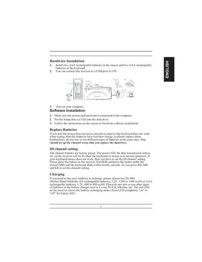 TwinTouch 19eNB Wireless Keyboard and Mouse Installation Guide