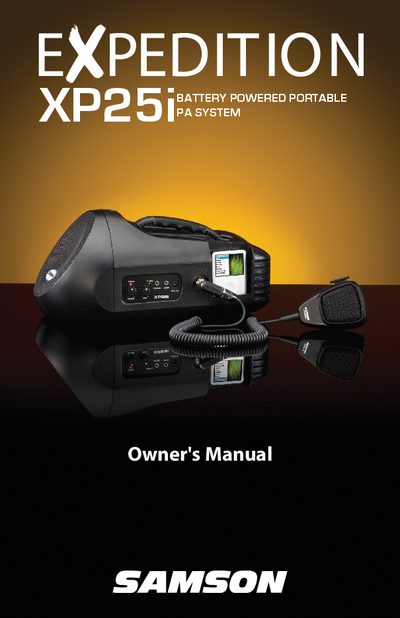 Samson XP25i Portable PA System Owner's Manual - cover page