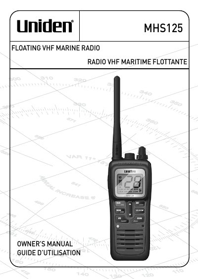 Uniden MHS125 Floating VHF Marine Radio Owner's Manual - cover page