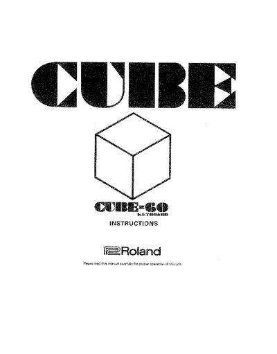Roland CUBE-60 User Manual - cover page