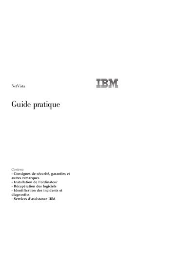 IBM NetVista User Manual - cover page