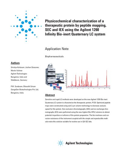 Agilent 1260 Infinity Bio-inert Quaternary LC System Application Note - cover page