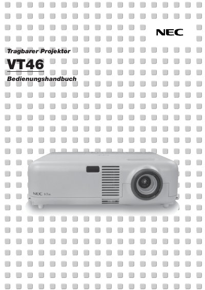 NEC VT46 Projector User Manual - cover page