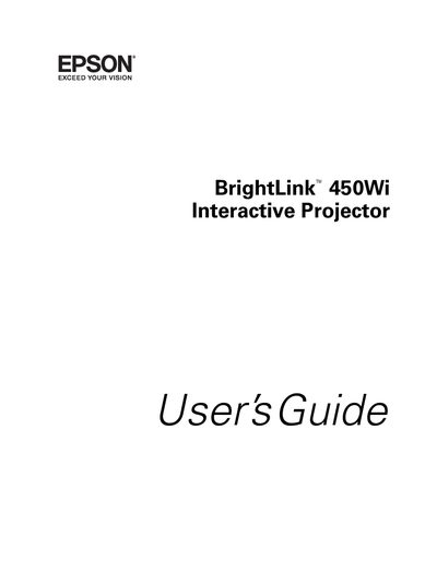 Epson BrightLink 450Wi Interactive Projector User Guide