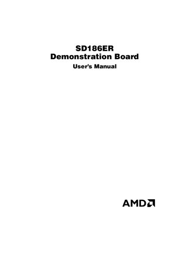 AMD SD186ER Demonstration Board User's Manual - cover page