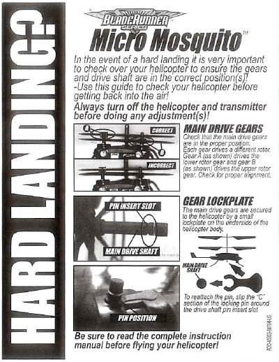 HONNER Micro Mosquito Hard Landing Inspection Guide - cover page