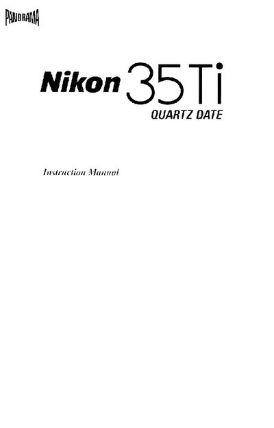 Nikon 35Ti Quartz Date User Manual - cover page