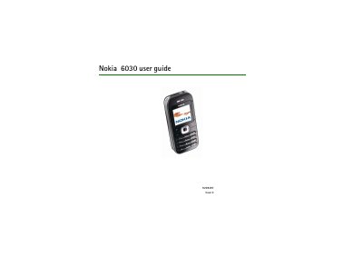 Nokia 6030 User Guide - cover page