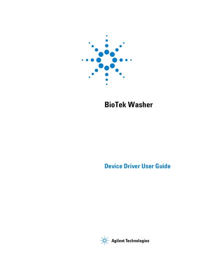 Agilent BioTek Washer Device Driver User Guide - cover page