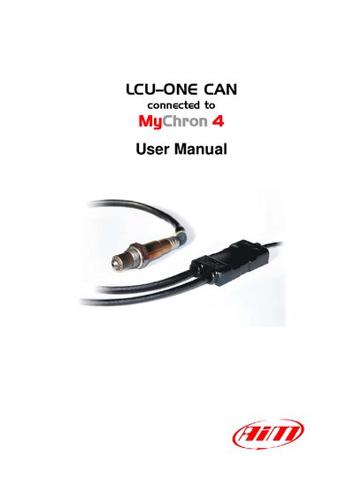 Aim LCU-ONE CAN User Manual - cover page