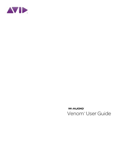 M-Audio Venom User Guide - cover page