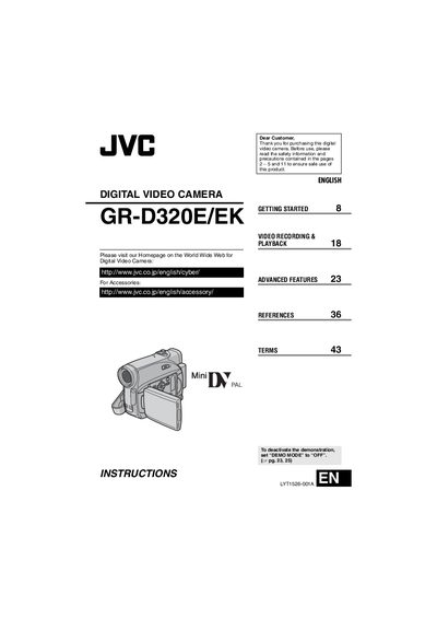 JVC GR-D320E Digital Video Camera User Manual - cover page