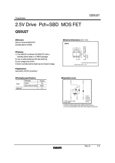 Rohm QS5U27 Datasheet - cover page