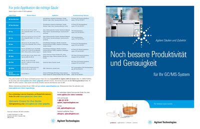 Agilent J&W GC/MS Column Selection Brochure - cover page