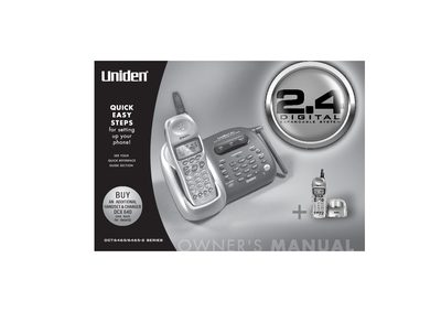 Uniden DCT6465 Cordless Telephone User Manual - cover page