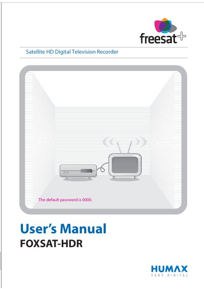 Humax Foxsat-HDR Satellite HD Digital Television Recorder User Manual - cover page