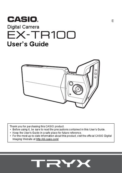 CASIO EX-TR100 digital camera user manual - cover page