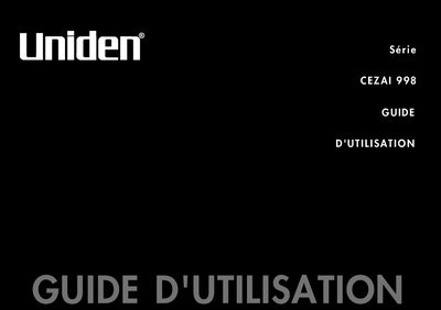Uniden CEZAI 998 Cordless Telephone User Guide - cover page