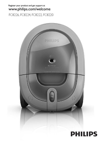 Philips FC8226/FC8224/FC8222/FC8220 Vacuum Cleaner User Manual - cover page
