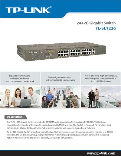 TP-Link TL-SL1226 24+2G Gigabit Switch User Guide - cover page