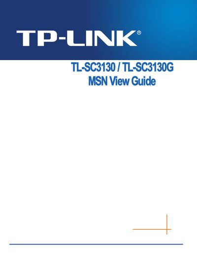 TP-Link TL-SC3130G IP Camera MSN View Guide - cover page