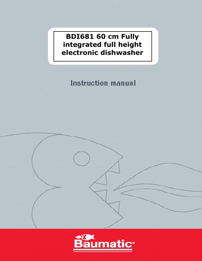 Baumatic BDI681 Dishwasher User Manual - cover page