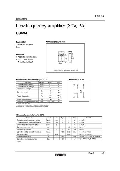 ROHM US6X4 Datasheet - cover page